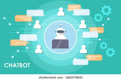 Chat bot reply smart conversation and develop intelligent solution to online customers. Robot application for digital marketing business, innovation technology concept.