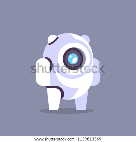 Chat bot robot icon artificial intelligence concept chatbot technology gray background flat vector illustration