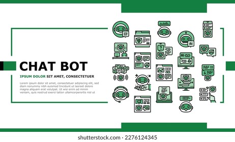chat bot robot service online landing web page vector. chatbot mobile, communication talk, ai support, conversation message, digital chat bot robot service online Illustration