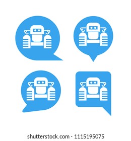 chat bot, robot in speech bubble icons