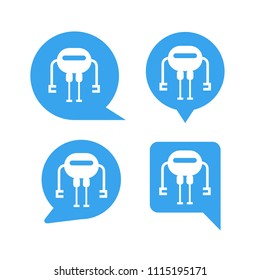 chat bot, robot in speech bubble icons