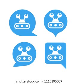 chat bot, robot in speech bubble icons