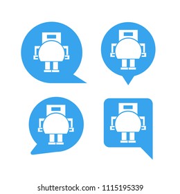 chat bot, robot in speech bubble icons