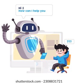 Chat bot robot talk artificial intelligence communication conversation modern technology innovation futuristic