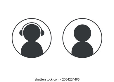 Chat Roboter und Benutzer-Symbole in Kreis gesetzt. Elemente für das Dialogfeld "Design-Online-Support".