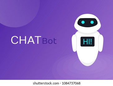 Chat Bot Robot Virtual Assistance Of Website Or Mobile Applications, Artificial Intelligence Concept Flat Vector Illustration.