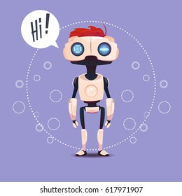 Chat Bot, Robot Virtual Assistance Element Of Website Or Mobile Applications, Artificial Intelligence Concept Flat Vector Illustration