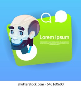 Chat Bot Robot Virtual Assistance Element Of Website Or Mobile Applications Artificial Intelligence Concept Flat Vector Illustration
