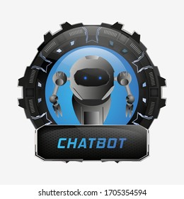 Chat bot sign.Vector illustration on white background.