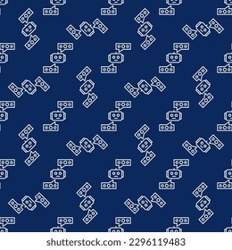 Chat bot and Speech Bubbles vector Online Chat Conversation concept seamless pattern in outline style 