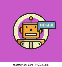 Chat bot started a conver sation vector illustration. Assistant for all issues icon.