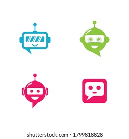 Chat bot symbol and logo vector icon design