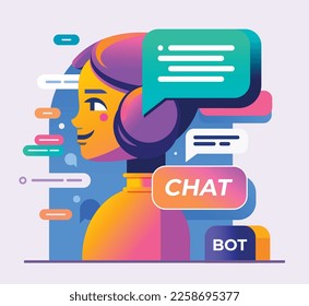 Chat bot, using and chatting artificial intelligence chat bot developed by tech company. Digital chat bot, robot application, conversation assistant concept. Optimizing language models for dialogue.