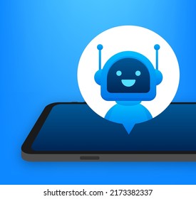 Chat Bot Using On Smartphone Robot Stock Vector (Royalty Free ...