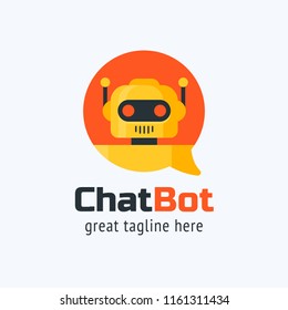 The Chat Bot Vector Design Illustration. Modern Flat Style. Chat Bot Icon . Logo Design. UI UX Element For Web Design. 