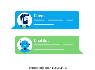 The chat bot vector design illustration. Modern flat style. Chat bot icon . Logo design. UI UX element for web design. 