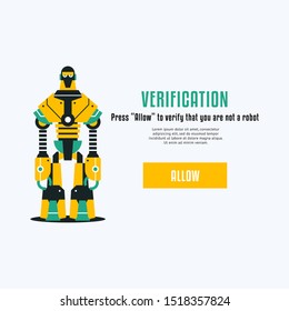 The chat bot vector design illustration. Modern flat style. Chat bot icon . Logo design. UI UX element for web design. Not a robot verification page. 