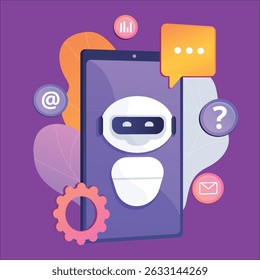 Chat Bot Vector file EPS Abstract Illustration