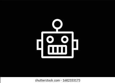 Símbolo de signo de icono del vector del robot de conversación