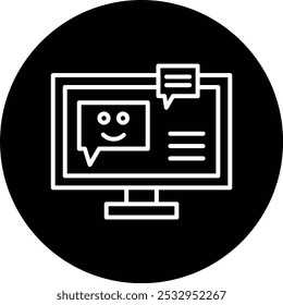 Chat Bot Vector Illustration Detailed Icon