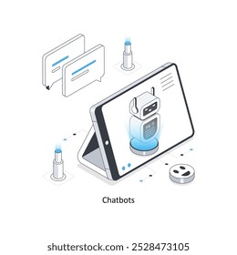 Chat bots isometric stock illustration. EPS File stock illustration
