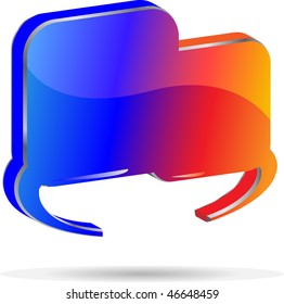 chat box, 3D illustration conversation in shapes