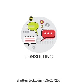 Chat Box Consulting Icon Social Network Communication Vector Illustration