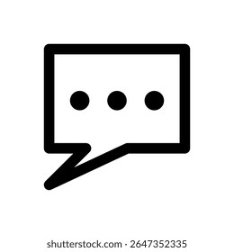 Chat-Feld Punkte Symbol dicke Linie