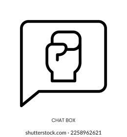 chat box icon. Line Art Style Design Isolated On White Background