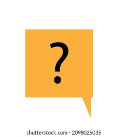 Chat Box Icon. Orange Sign. Question Mark. Communication Message. Dialogue Emblem. Vector Illustration. Stock Image. EPS 10.