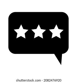 Chat box icon with stars. Rating background. Assessment concept. Communication sign. Vector illustration. Stock image. 