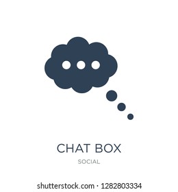 chat box icon vector on white background, chat box trendy filled icons from Social collection, chat box vector illustration