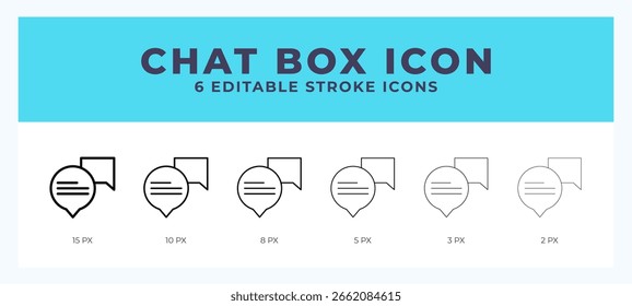 Ícone de linha de caixa de chat com traçado diferente. Ilustração vetorial.