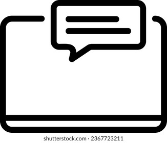 vector de icono de línea de cuadro de chat
