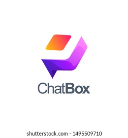 chat box logo design vector