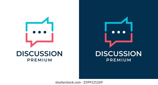 Chat box logo design vector template. Vector logo for chat box usable for app, internet, business, technology, education. Chat talk logo design in modern creative minimalist style.