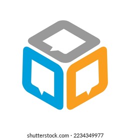 Plantilla de icono del logotipo del cuadro de chat