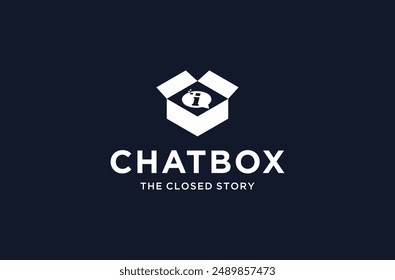 Vector premium de marca de logotipo de chat box