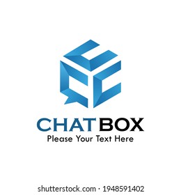 Chat box logo template illustration