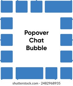 Chat box message bubbles in blue colour. Balloon messenger screen template. Social media application Chatting interface. Vector Speech Bubbles Icons collection. Flat Messages Set of Speech Icon. Eps10