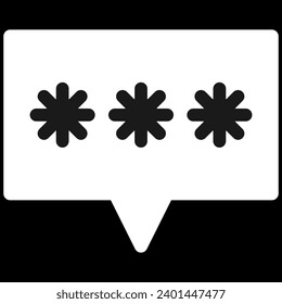 chat box with password or pin icon vector design