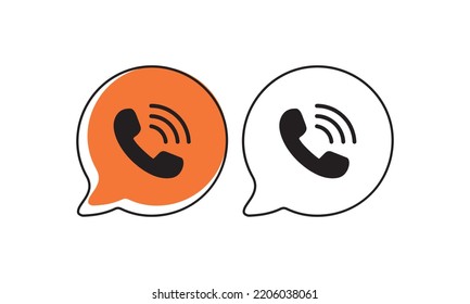 chat box and phone icon vector design