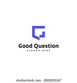 Chat Box Question Initial Letter G Social Media Purple Color Technology Logo Design