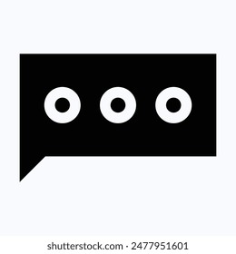 Chat Box Speech Bubble Icon, Communication, Comment Box, Isolated Silhouette Vector Icon.