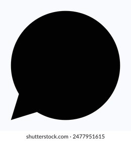 Chat Box Speech Bubble Icon, Communication, Comment Box, Isolated Silhouette Vector Icon.