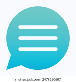 Chat Box Speech Bubble Icon, Communication, Comment Box, Isolated Gradient Vector Icon.
