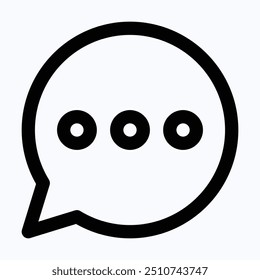 Chat Box Speech Bubble Icon, Communication, Comment Box, User Interface, User Experience, Isolated Lineal Vector Icon.