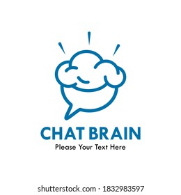 Chat brain logo template illustration