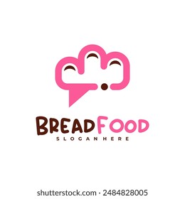 Chat Bread Food logo vector template, Creative Bread logo design concepts