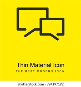 Chat bright yellow material minimal icon or logo design